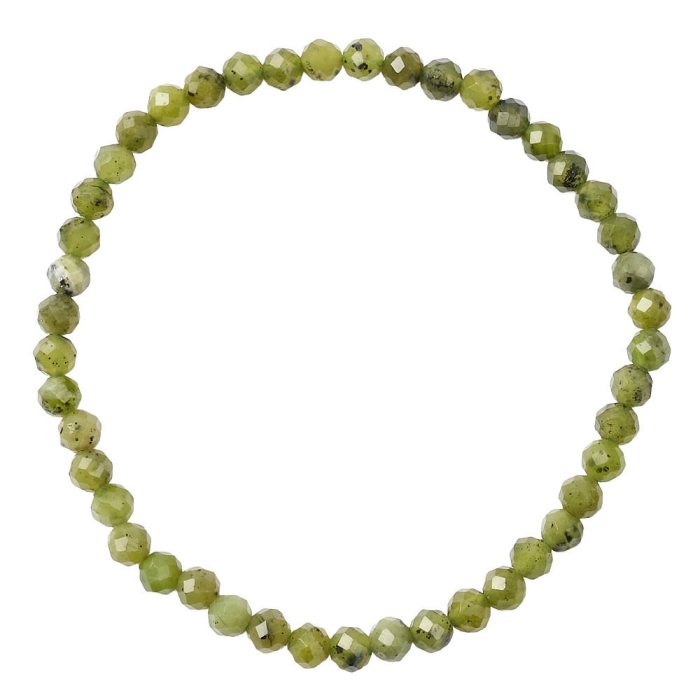 4mm Nephrite Jade Faceted Bead Bracelet (1pc)
