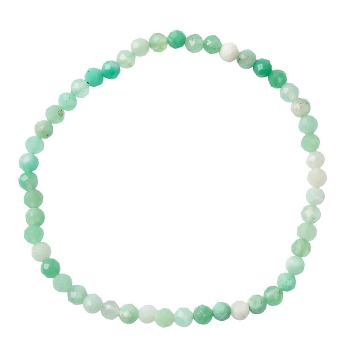 4mm Chrysoprase Faceted Bead Bracelet (1pc)