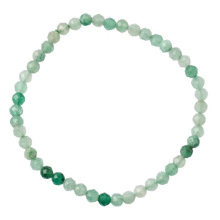 4mm Faceted Green Aventurine Bead Bracelet (1pc)