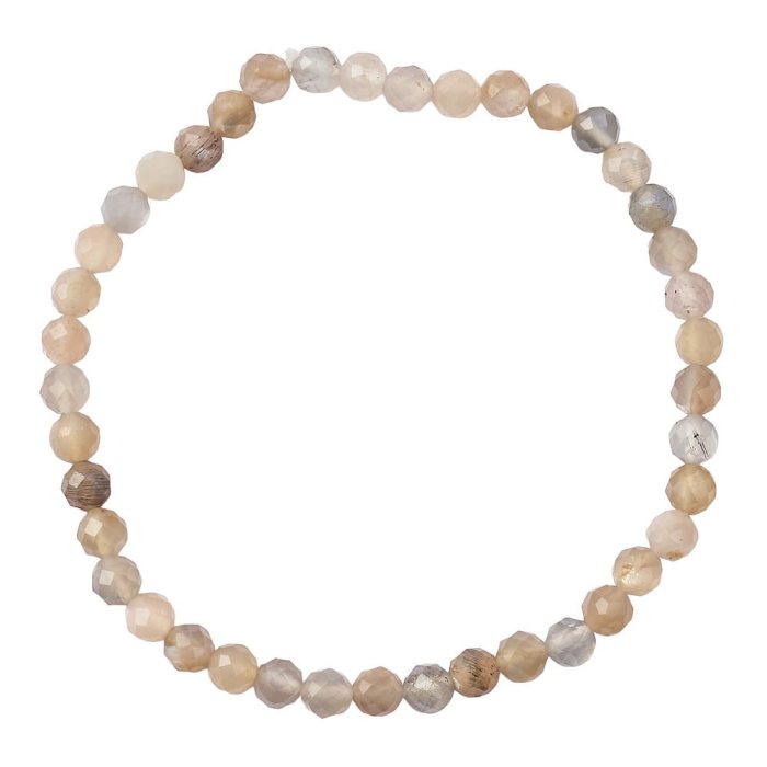 4mm Faceted Pale Sunstone Bead Bracelet (1pc)