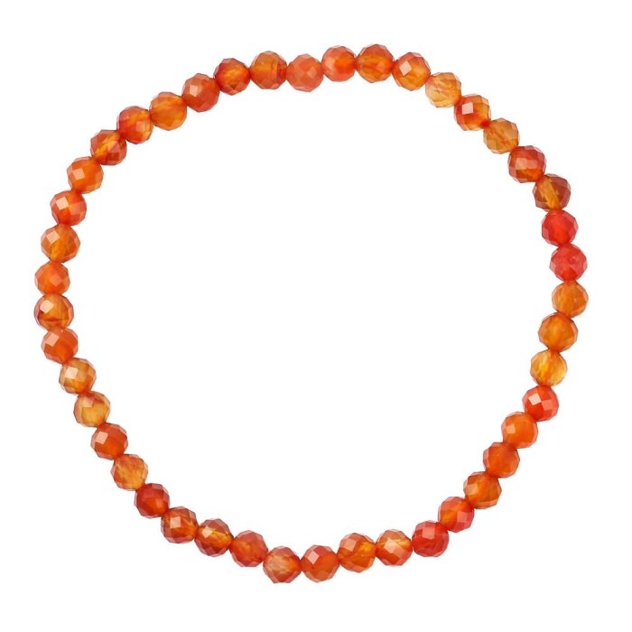 4mm Carnelian Faceted Bead Bracelet (1pc)