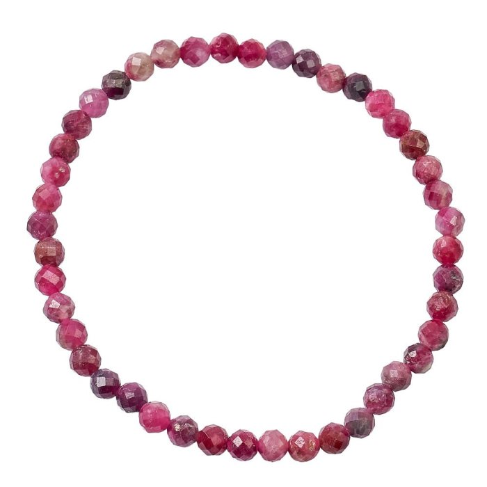 4mm Faceted Bead Bracelet, Ruby A Grade (1pc)