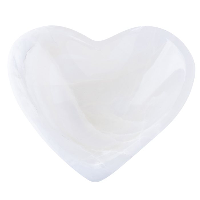 White Onyx Heart Bowl 13x13cm (1pc) NETT