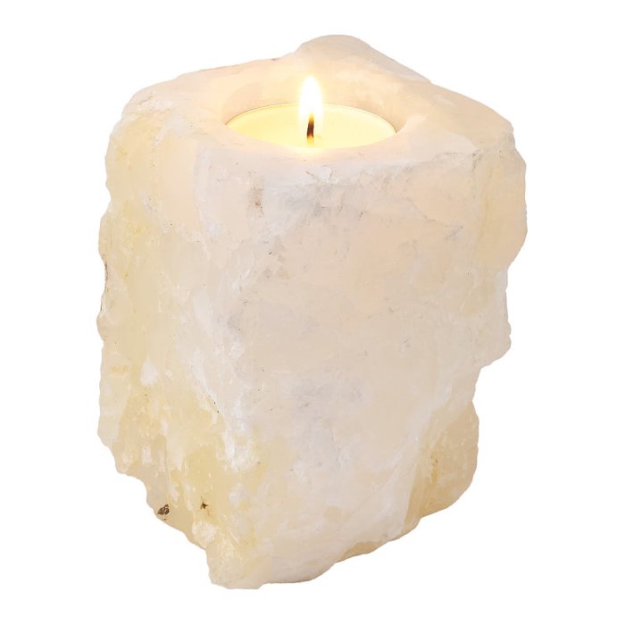 White Onyx Irregular Rustic Tealight Holder approx 8-12x5-6cm (1pc)