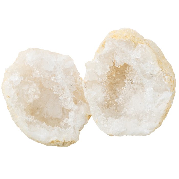 White Quartz Geode 0.5-2" Morocco (1 Pair) NETT