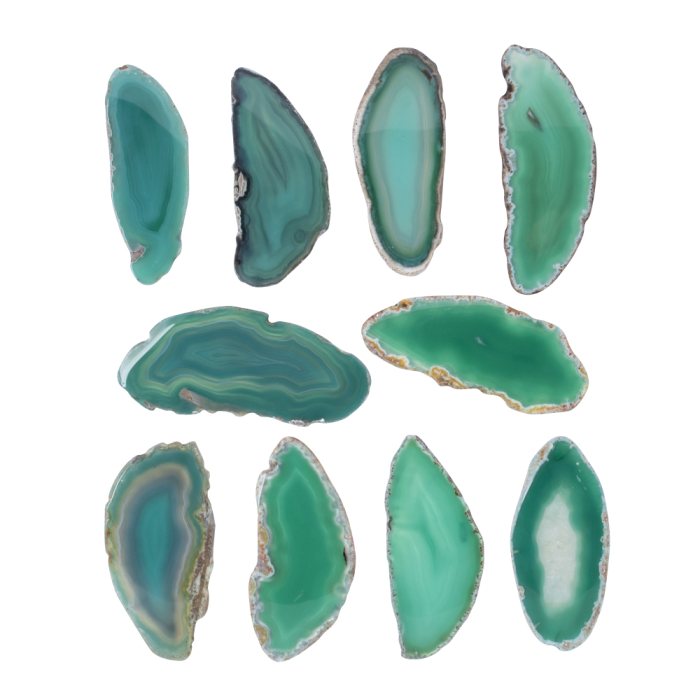 A0 Agate Slice Green (up to 2&quot;) (10 Piece) NETT