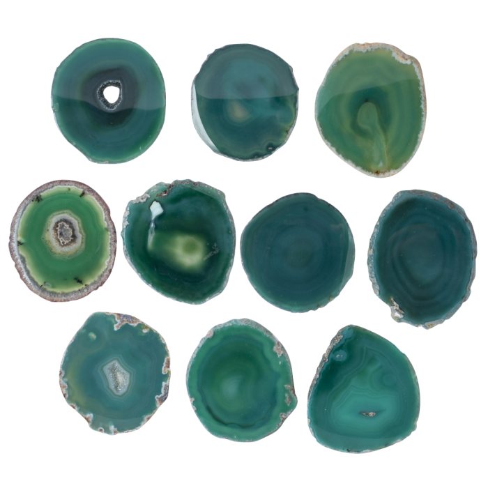 A2 Agate Slice Green (2" to 2.5") (10pcs) NETT