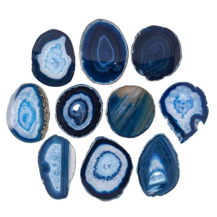 A4 Agate Slice Blue (3" to 4") (10pcs) NETT