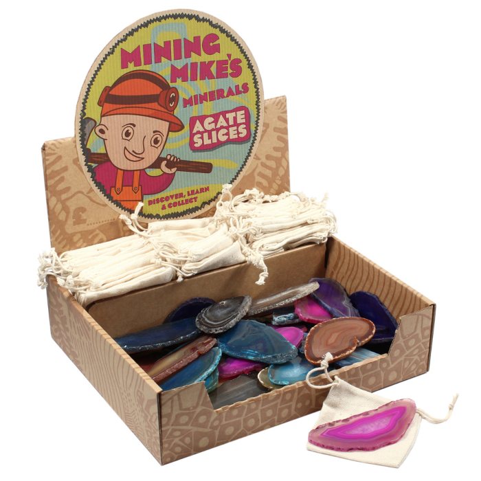 Mining Mike's Agate Slices Retail Box (50 Piece) NETT