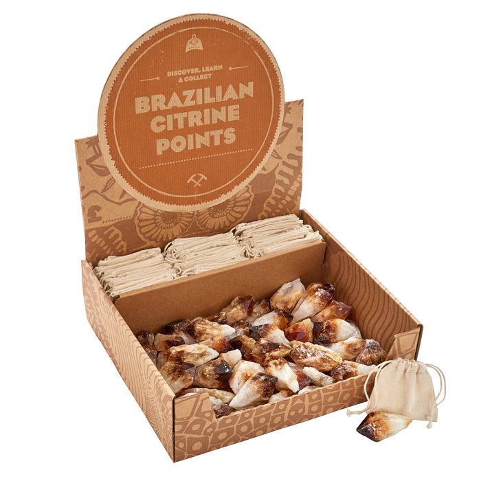 Mining Mike's Citrine Heat Treated Points Retail Box (50 Piece) NETT