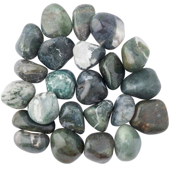 Green Moss Agate Large Tumblestone 30-40mm, India (500g) NETT