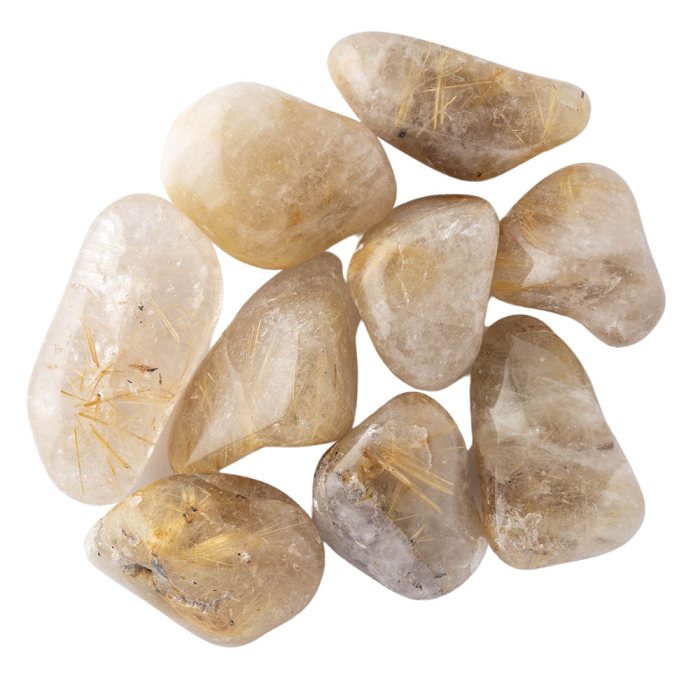 Rutilated Quartz 1st Grade Large Tumblestone 30-40mm, Brazil (250g) NETT