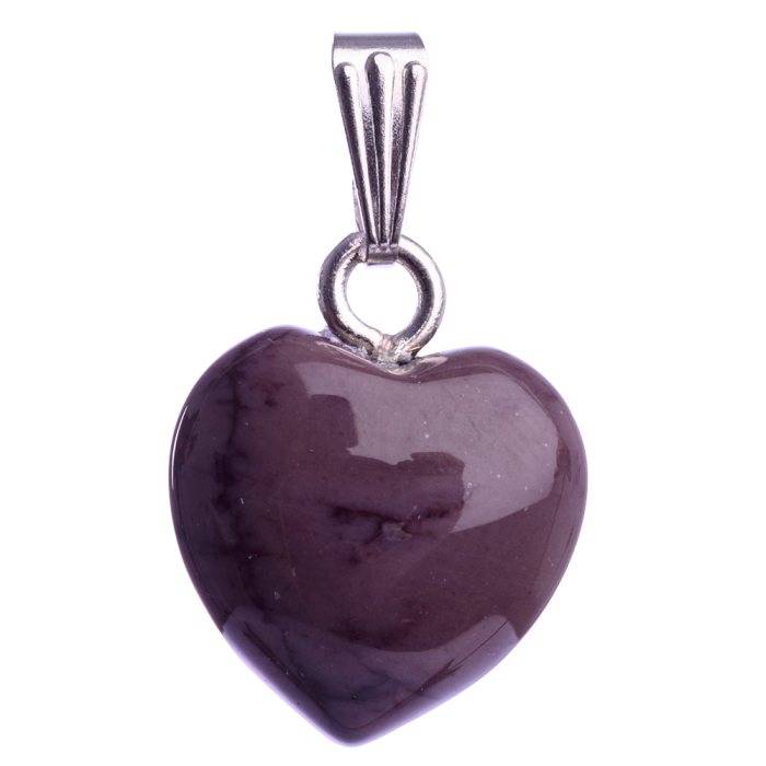 15mm Mookaite Heart Pendant, Silver Plated (1pc) NETT