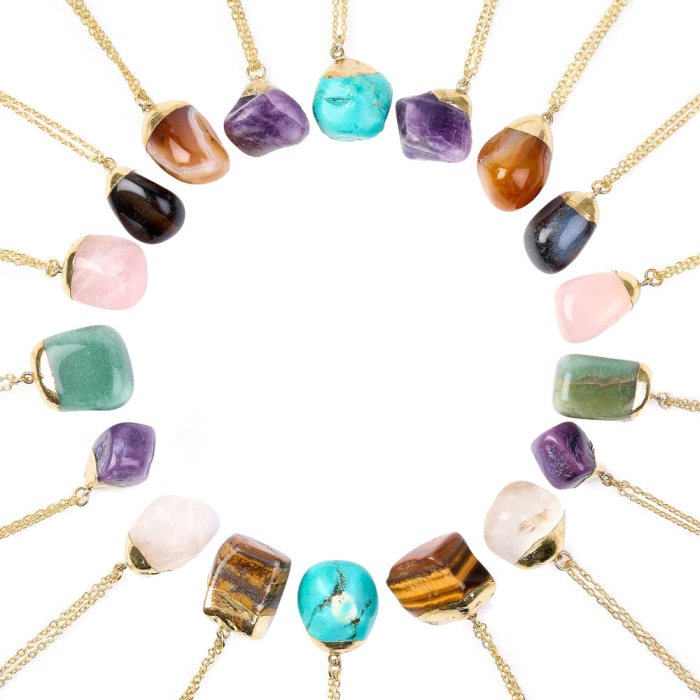 Gold Plated Tumblestone Necklace 18" (18pcs) NETT