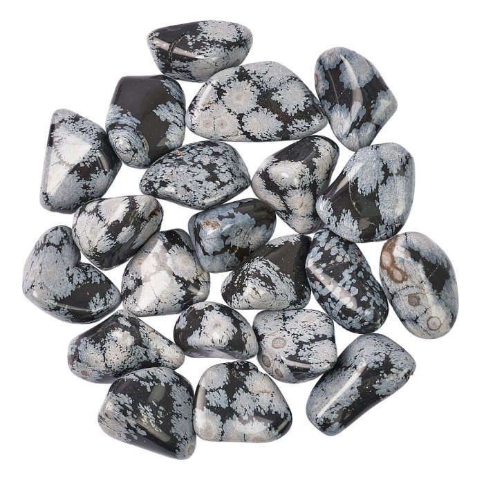 Obsidian Snowflake Medium Tumblestone 20-30mm, China (250g) NETT