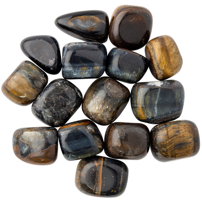 Tiger Eye Blue Medium Tumblestone 20-30mm (250g) NETT