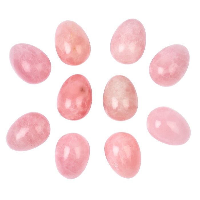 Rose Quartz Eggs 22x30mm (10pcs) NETT