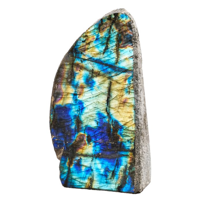 Labradorite Face Polished Cut Base Freeform, 250g-500g (1pc)