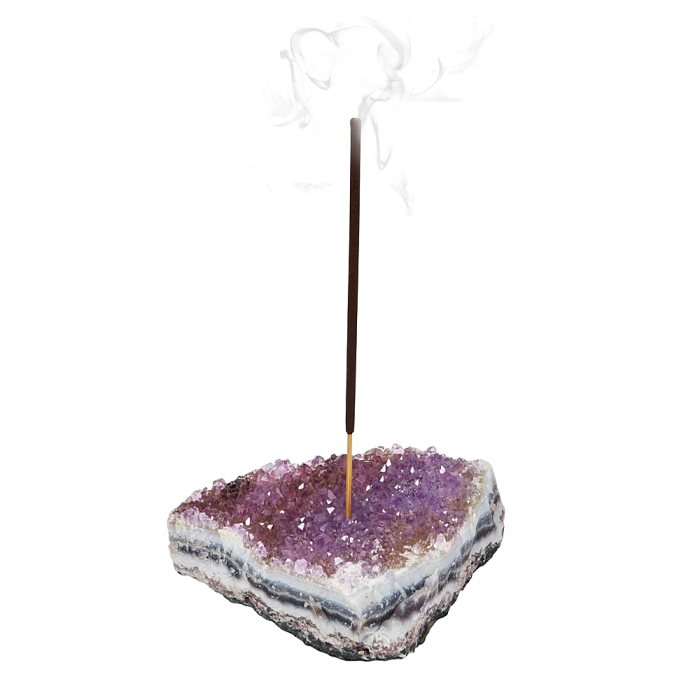 Deluxe Incense Holder Amethyst Druze (1 Piece) NETT