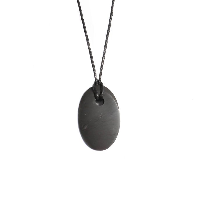 Shungite Oval Pendant on Thong 30mm (1 Piece) NETT