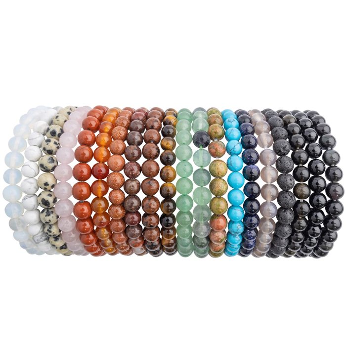 Assorted 6mm Bead Bracelets (20pcs) NETT