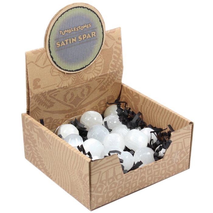 Selenite Tumblestone Retail Box (20pc) NETT