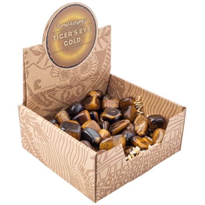 Gold Tiger Eye Tumblestone Retail Box (50pcs) NETT