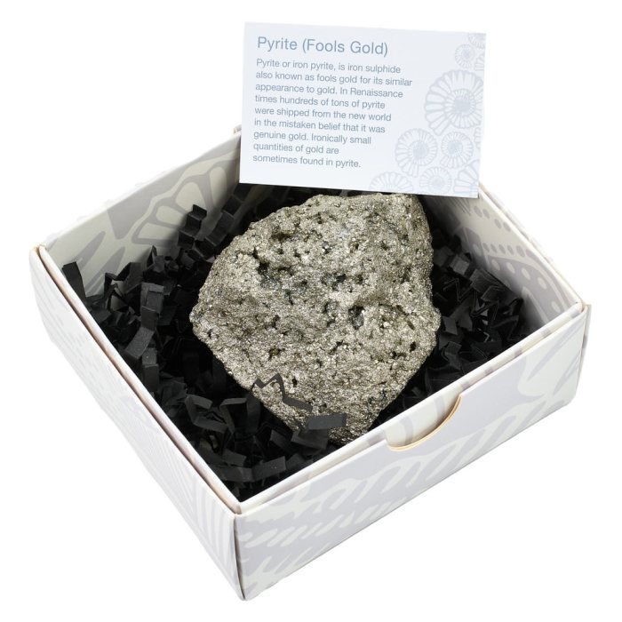 Pyrite Chispa Rough in Gift Box with ID Card (1pc) NETT