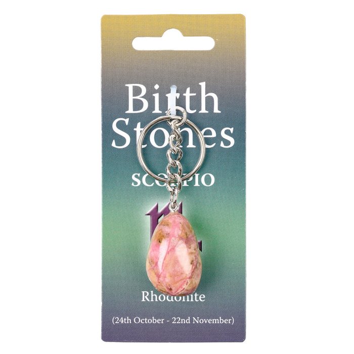 Scorpio, Rhodonite Birthstone Keyring (6pcs) NETT