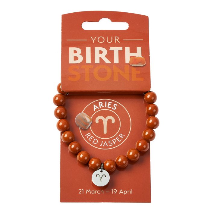 ARIES Red Jasper Birthstone Bead Bracelet with Charm (3pc) NFD