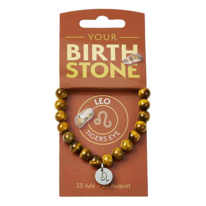 LEO Tiger Eye Birthstone Bead Bracelet with Charm (3pc) NFD