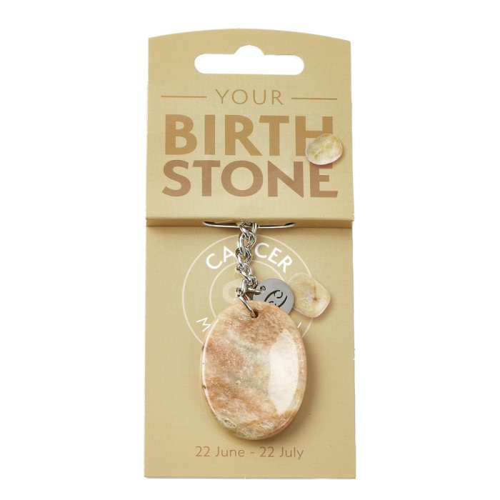 CANCER Moonstone Birthstone Keyring with Charm (3pc) NFD