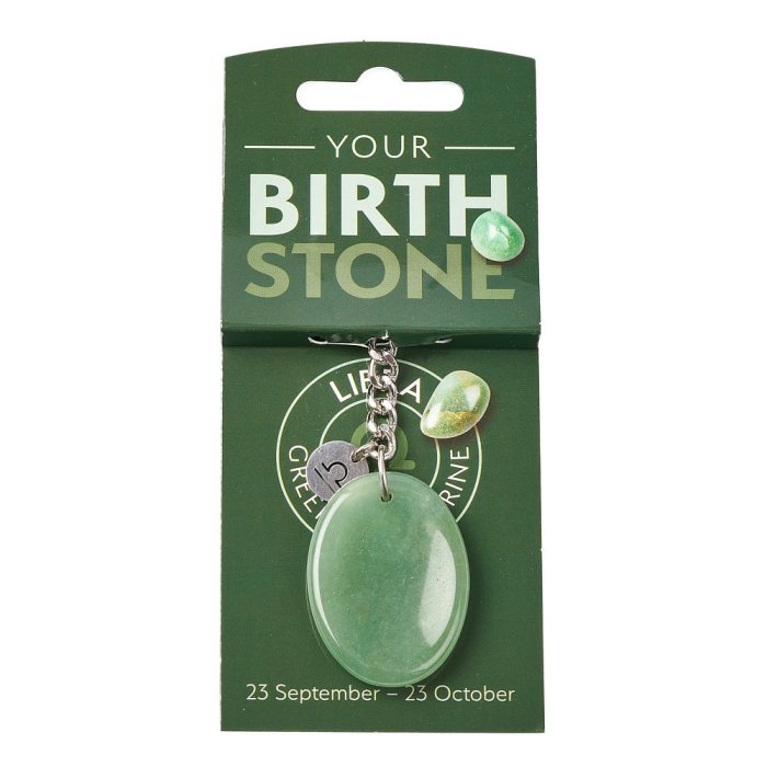 LIBRA Aventurine Birthstone Keyring with Charm (3pc) NFD