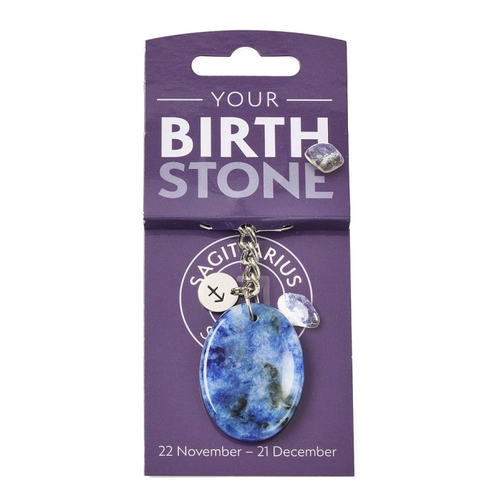 SAGITTARIUS Sodalite Birthstone Keyring with Charm (3pc) NFD