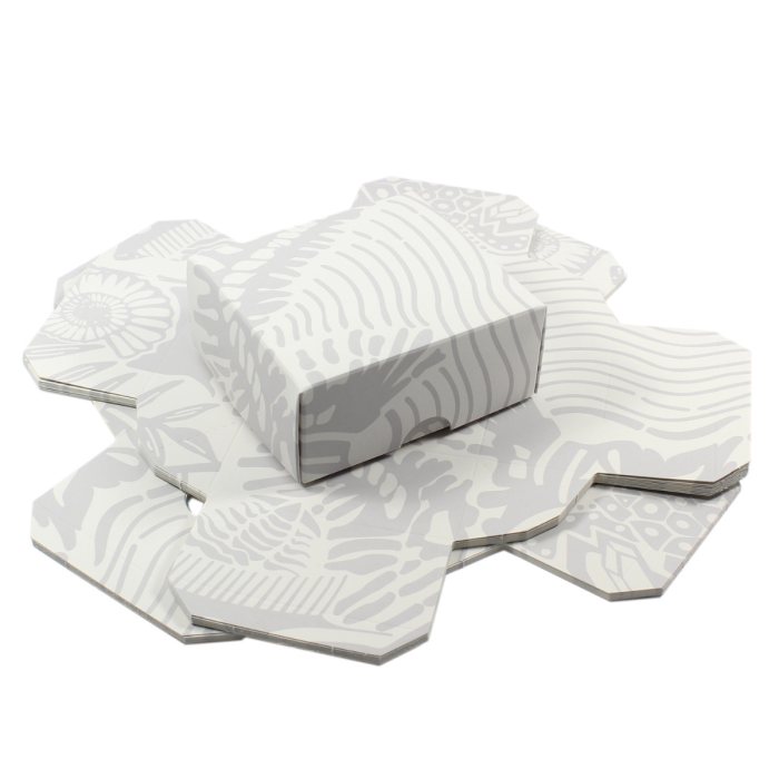 Gift Box Grey/White 100x115x50mm (10 Piece) NETT