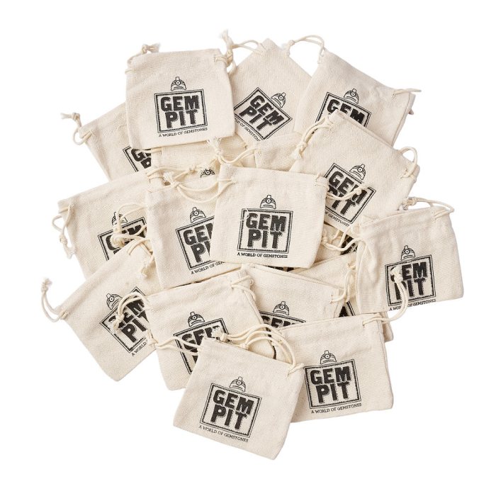 Canvas drawstring GEM PIT bag, 70x70mm (20pcs)
