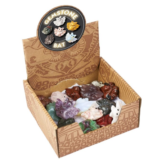 Assorted Gemstone Bats, 3-4cm (15pcs) NFD