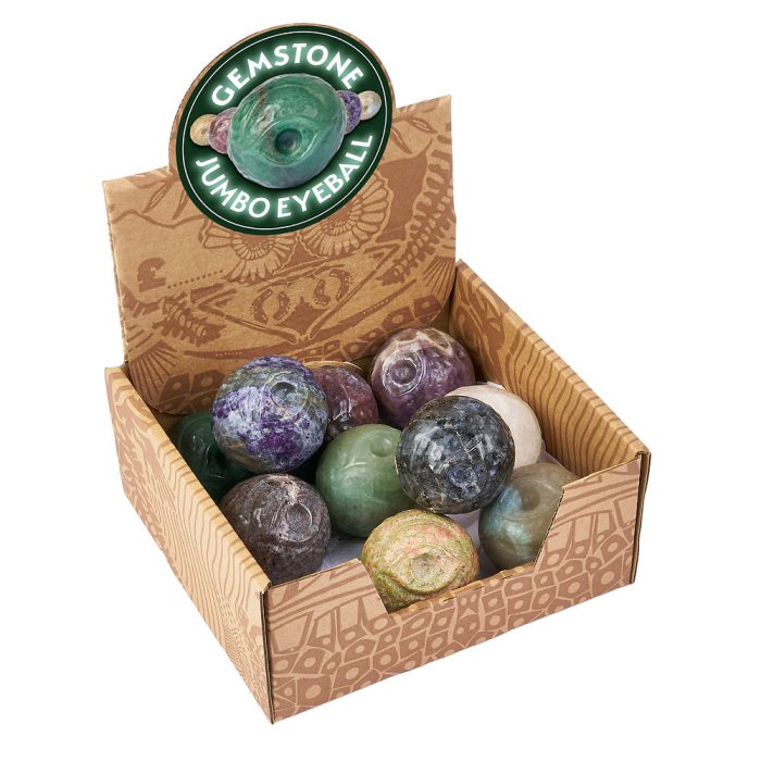 Assorted Jumbo Gemstone Eyeball (8pc) NFD