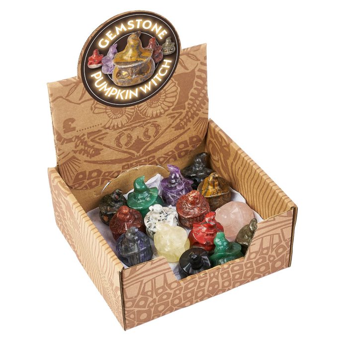 Assorted Gemstone Pumpkin Witch (15pc) NFD