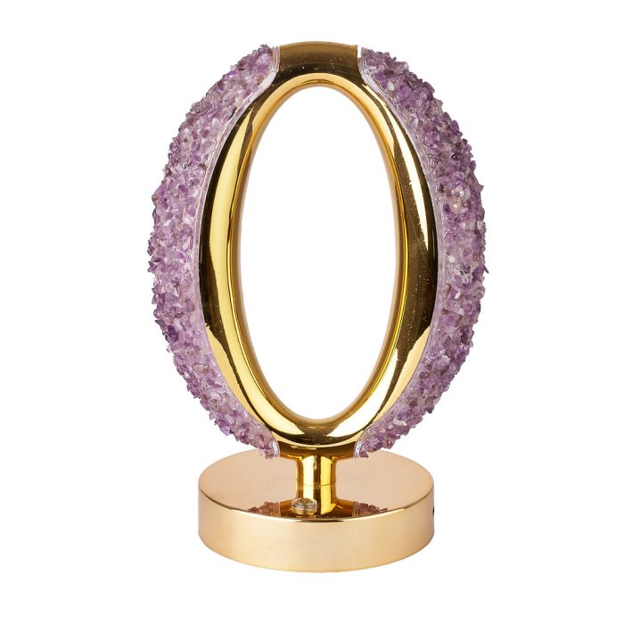 Amethyst Oval Lamp, Gold Edge (1pc) NFD