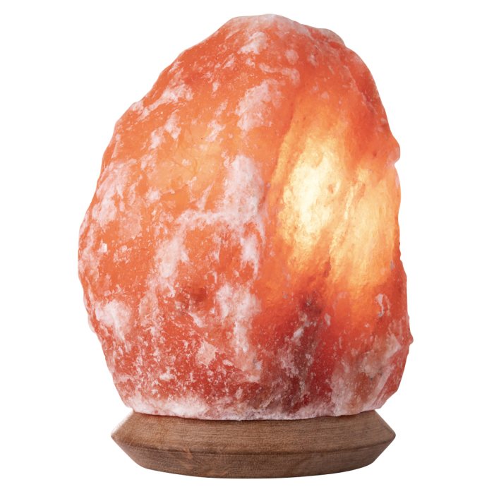 Himalayan Salt Lamp Pink 2-3kg with Wooden Base (Includes UK Electric Lead & Bulb) (1pc) NFD
