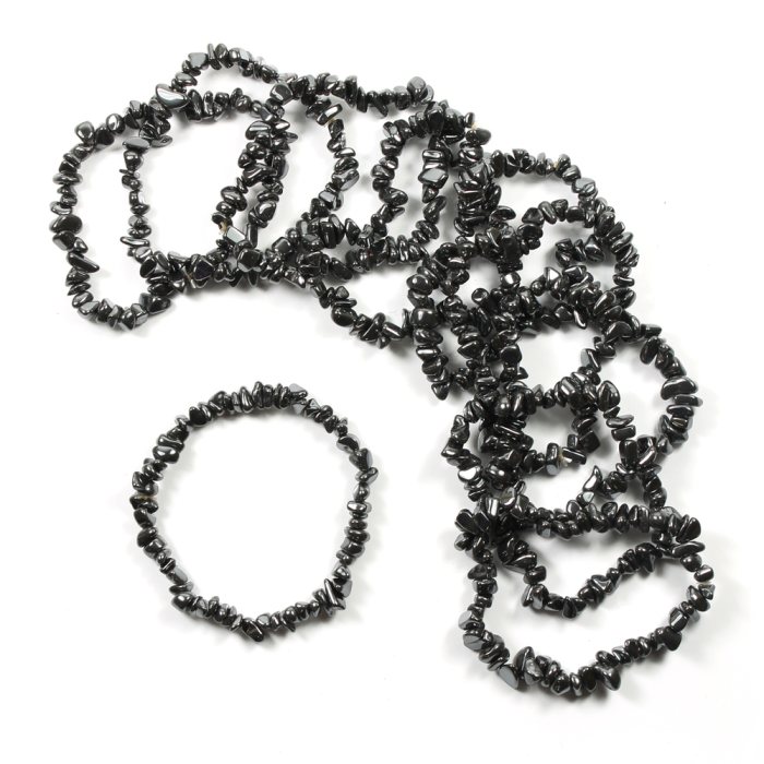 Chip Bracelet Hematite (10 Pieces)