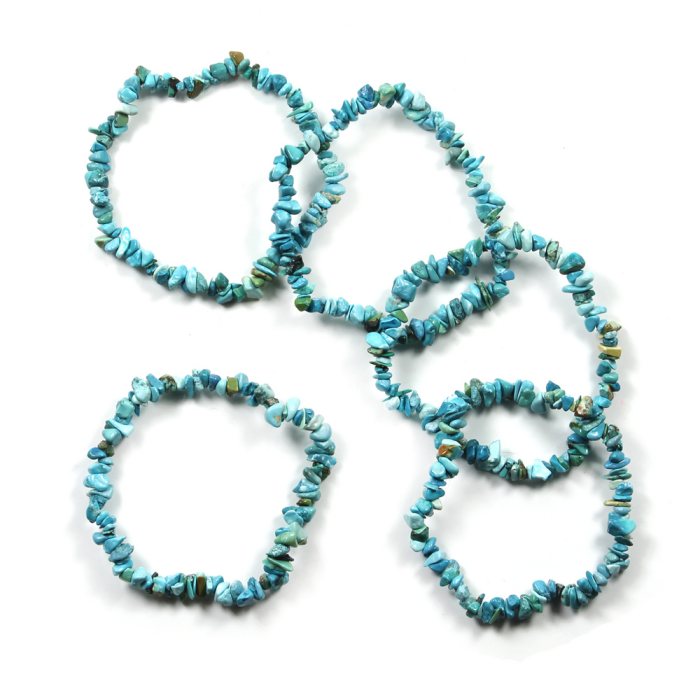 Chip Bracelet 7.5&quot; Turquoise (5 Pieces)