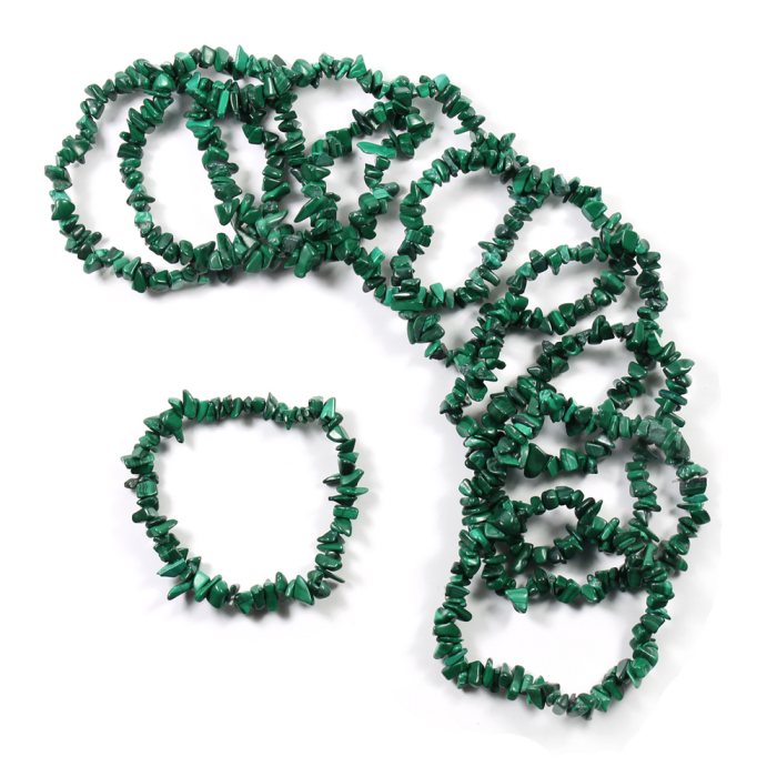 Chip Bracelet Malachite (10 Pieces)