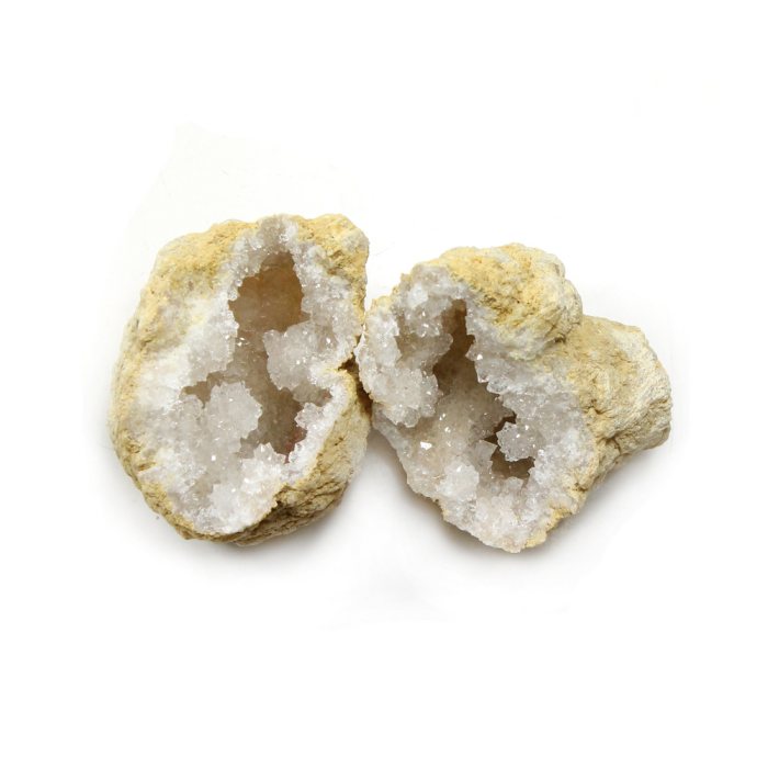 White Quartz Geodes 2-3" Morocco (1 Pair) NETT