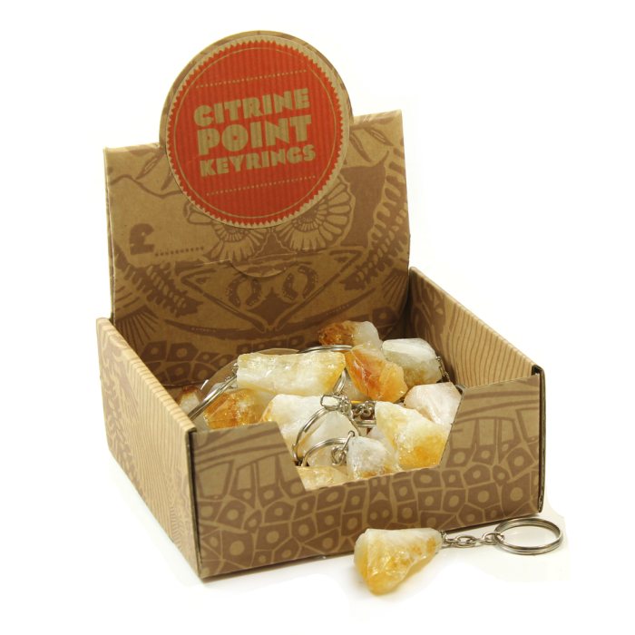 Citrine Heat Treated Point Keyring Retail Box (30 Piece) NETT