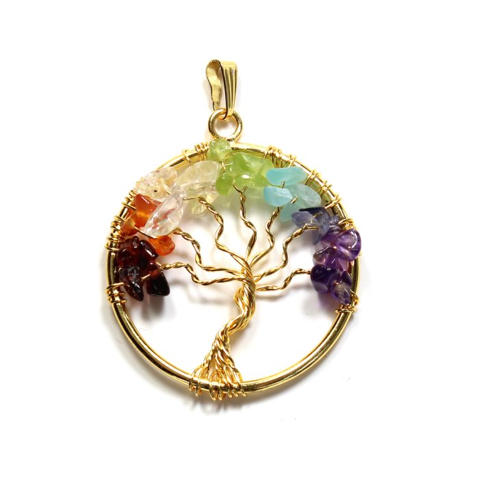 Tree of Life Pendant Chakra Gold Plated (1 Piece) NETT