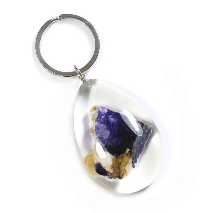 Blue John Fluorite in Resin Keyring (1pc) NETT