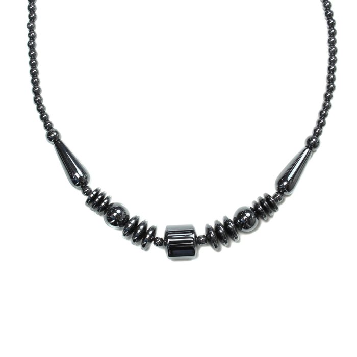 Multi Shaped Hematine Bead Necklace (6pcs) 