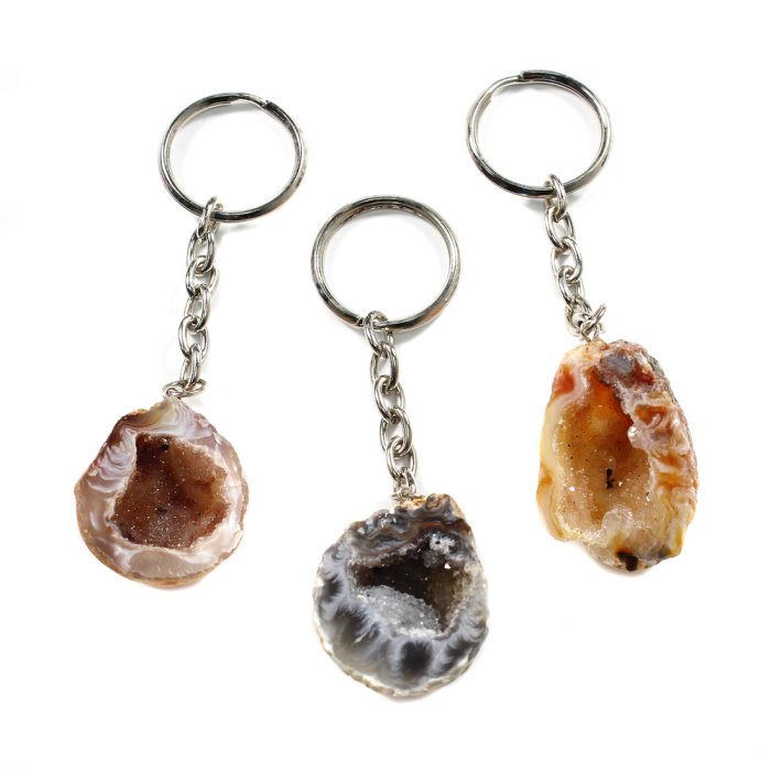 Natural Agate Geode Keyring (10 Pieces) NETT